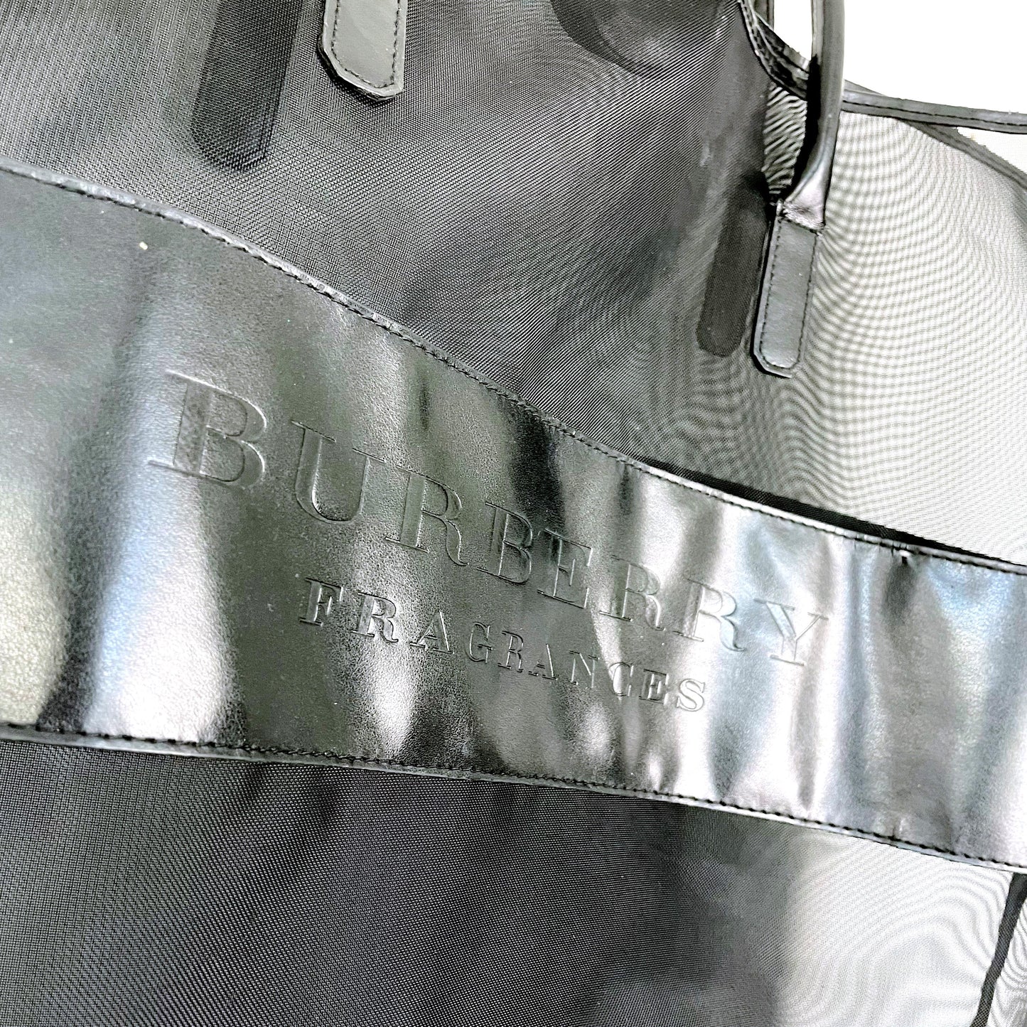 burberry mimimal logo mesh tote