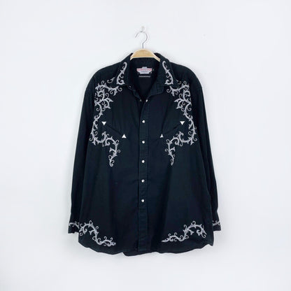 brooks & dunn roper panhandle snap button down - size xl