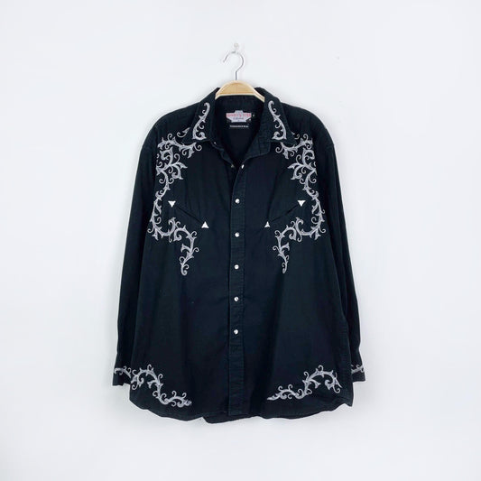 brooks & dunn roper panhandle snap button down - size xl