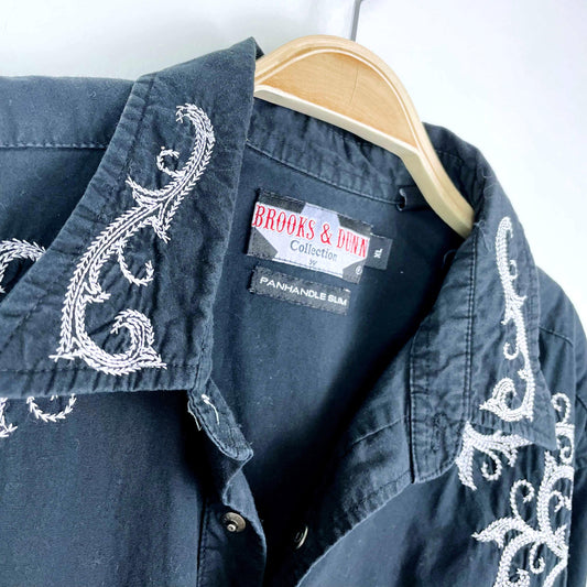 brooks & dunn roper panhandle snap button down - size xl