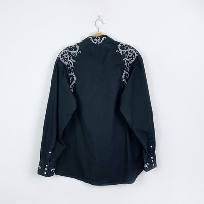 brooks & dunn roper panhandle snap button down - size xl