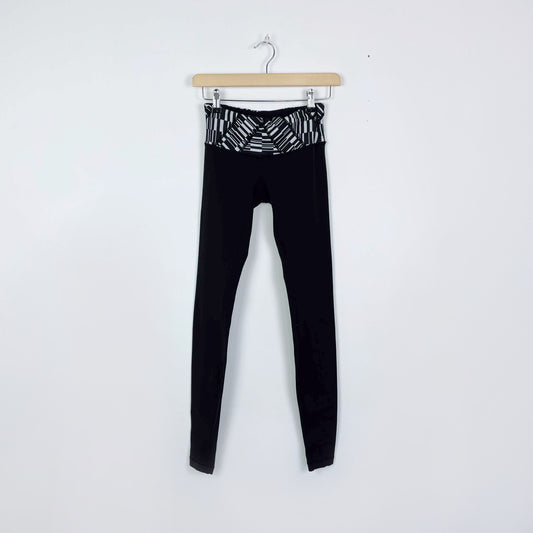 lululemon wunder under pant ying yang stripe - size 2