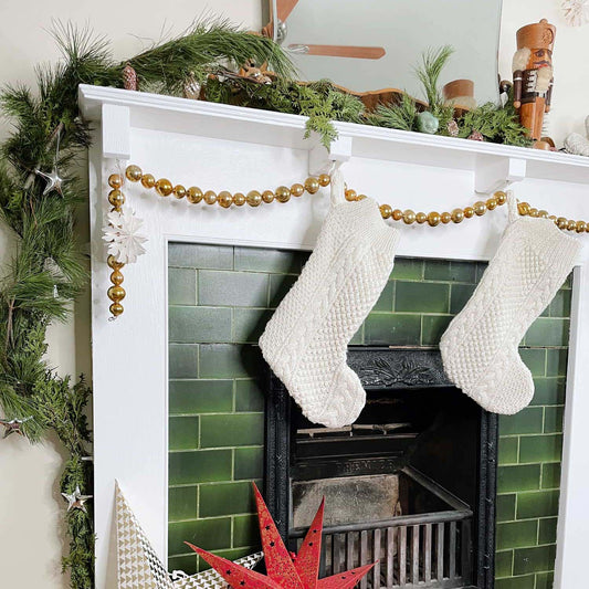 handmade wool fisherman sweater knit stocking