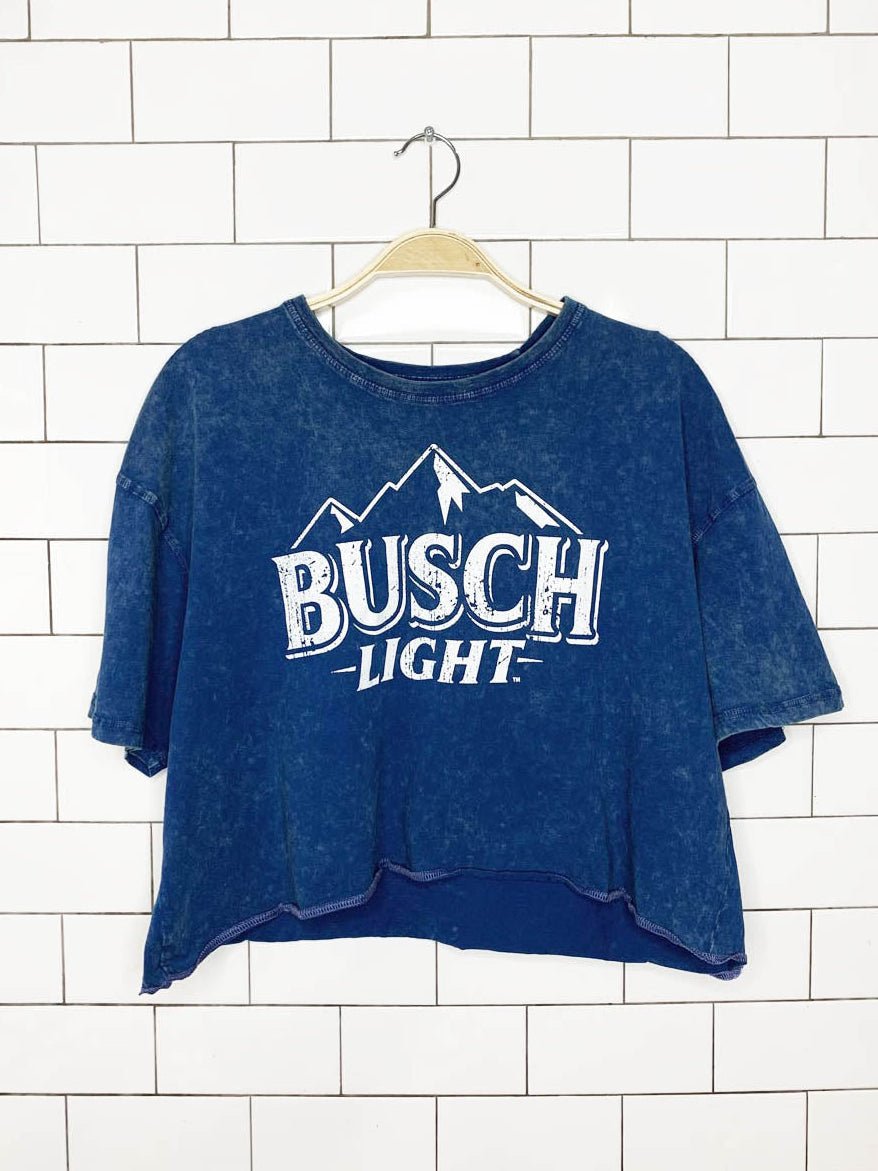 calhoun busch light tie dye oversized cropped tee - good market thrift store