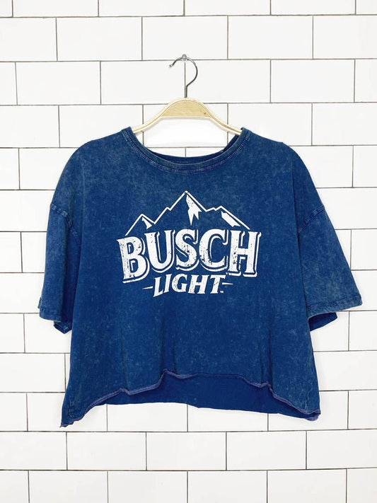 calhoun busch light tie dye oversized cropped tee - good market thrift store