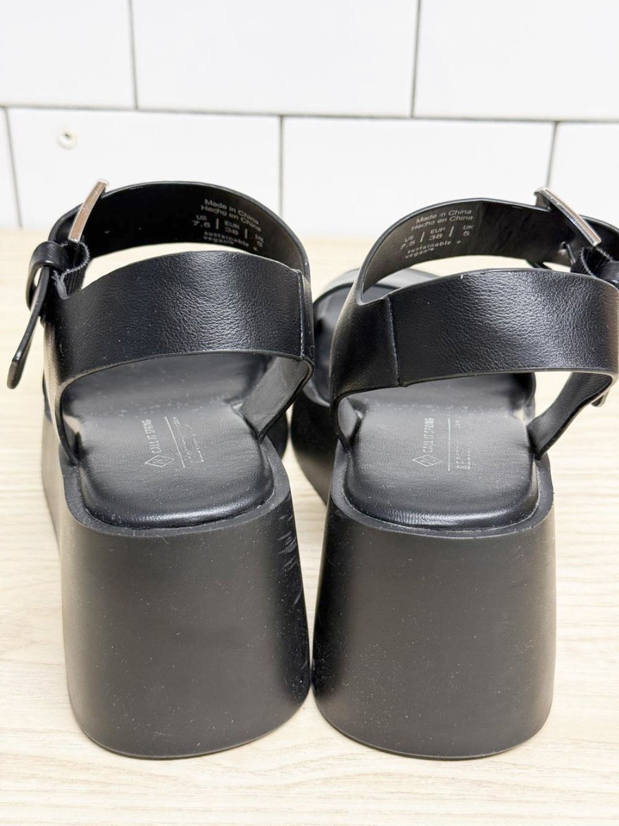 call it spring merisa wedge platform vegan sandal - good market thrift store