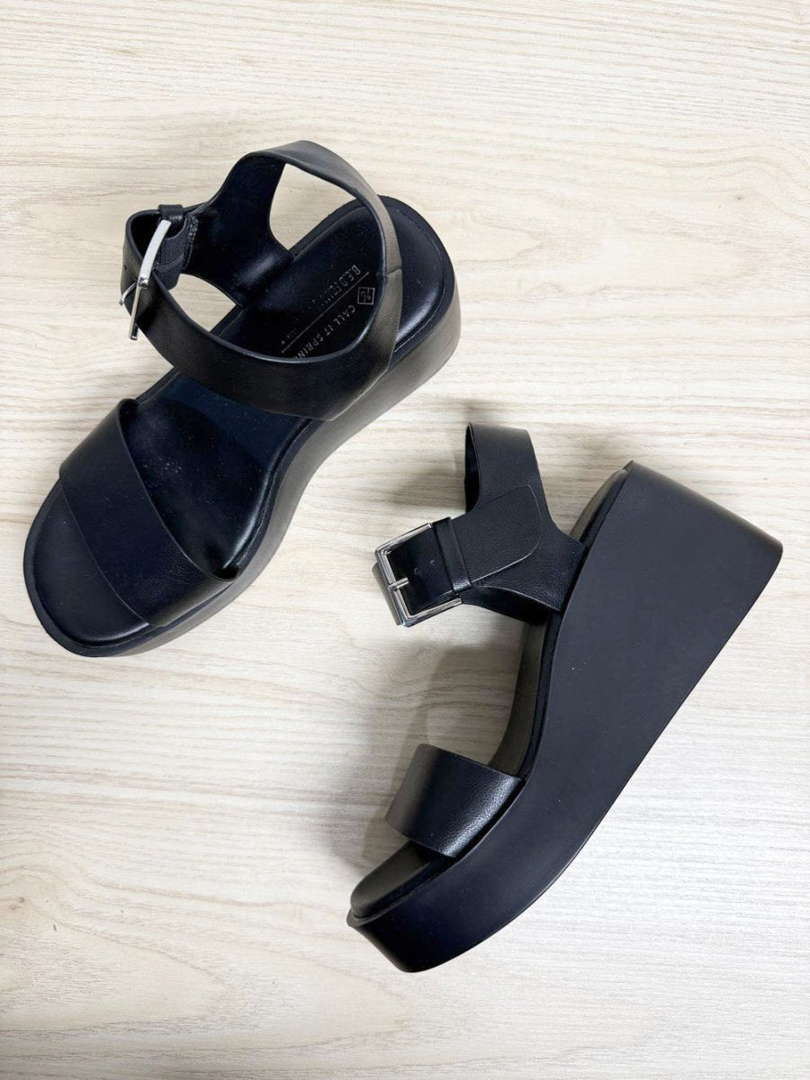call it spring merisa wedge platform vegan sandal - good market thrift store