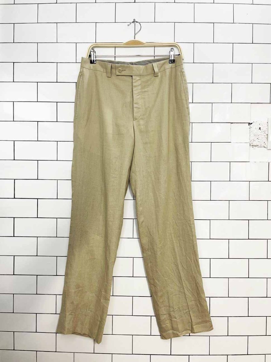 calvin klein 100% linen flat front pants - good market thrift store