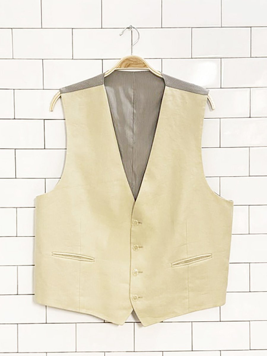calvin klein 100% linen menswear vest - good market thrift store