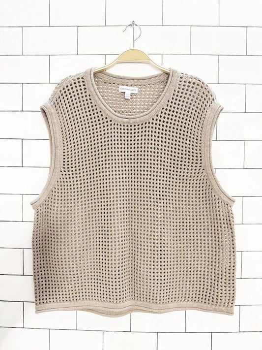 calvin klein loose knit boxy sleeveless top - good market thrift store