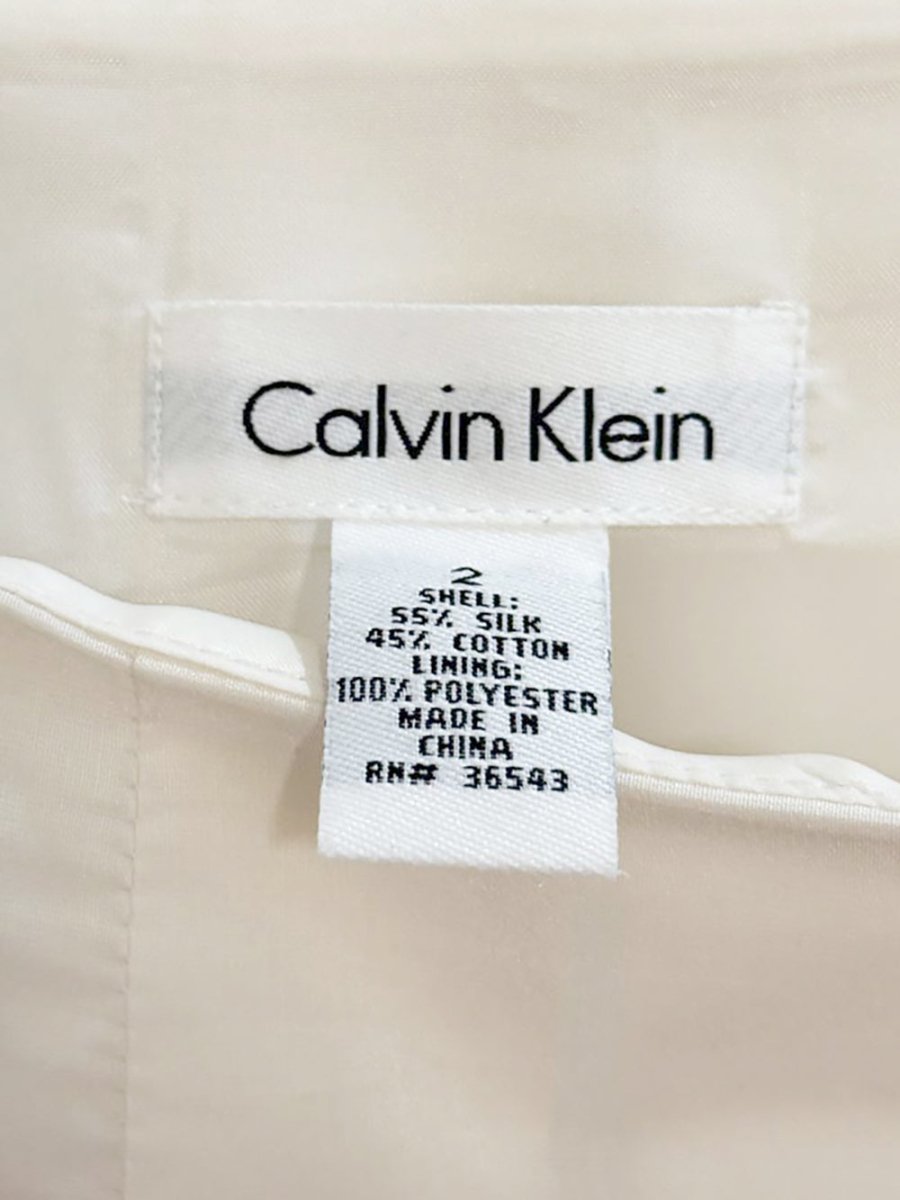 calvin klein silk - blend pleated watercolour skirt - good market thrift store