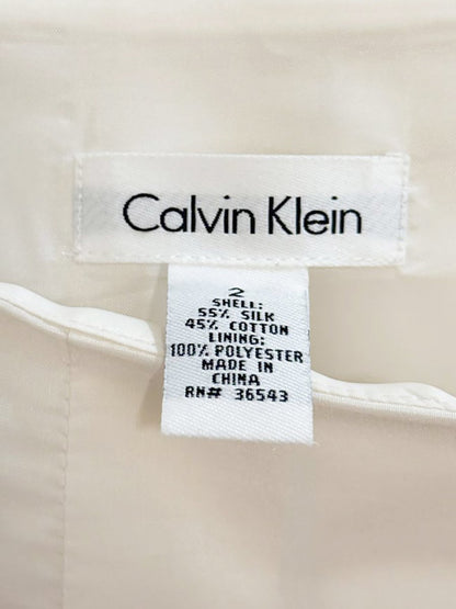 calvin klein silk - blend pleated watercolour skirt - good market thrift store