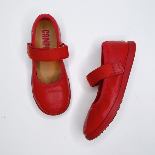 camper red leather mary jane shoes - size 27