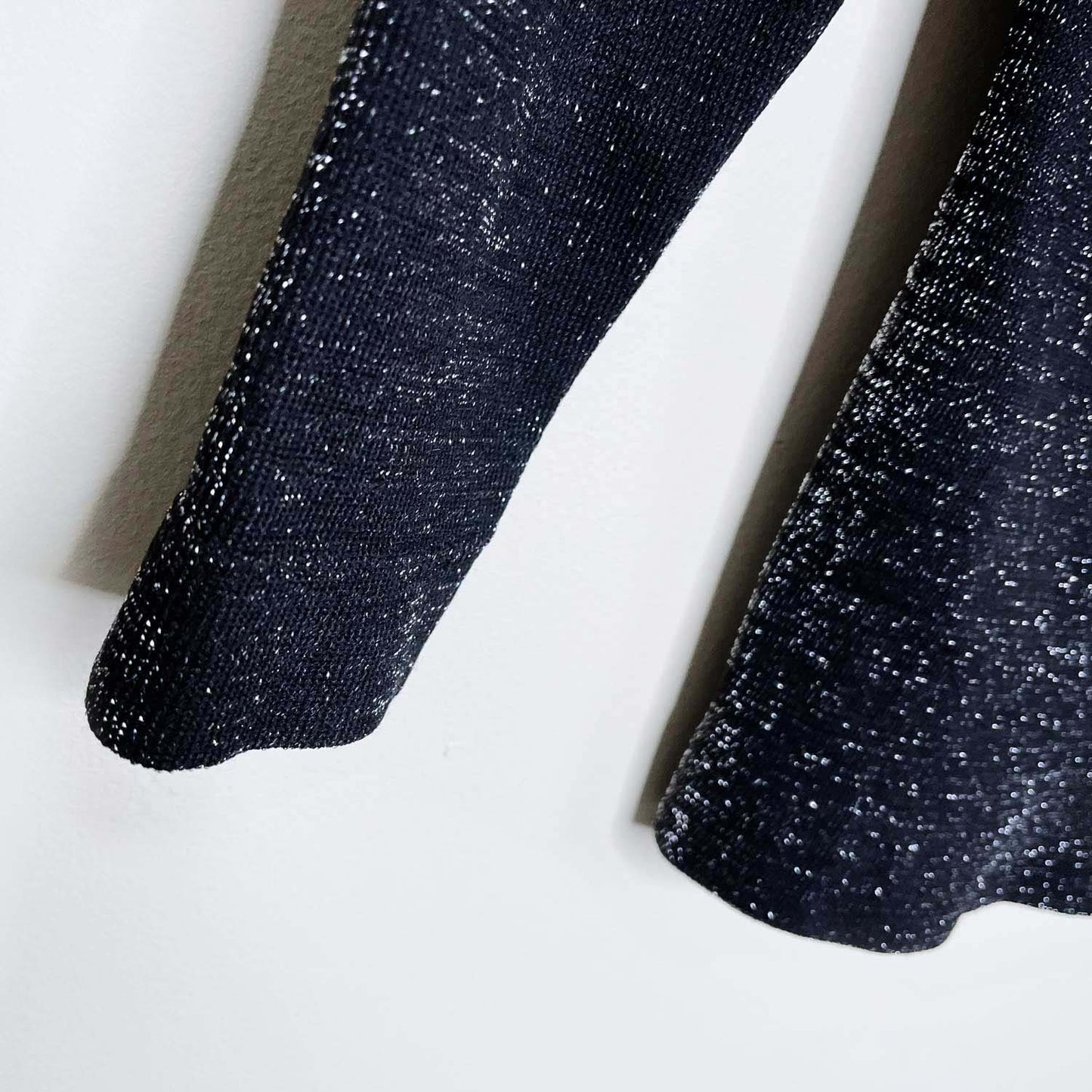 candy couture black metallic mock neck long sleeve - size large