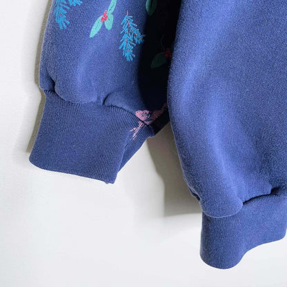 vintage holiday cardinals all over crew - size large