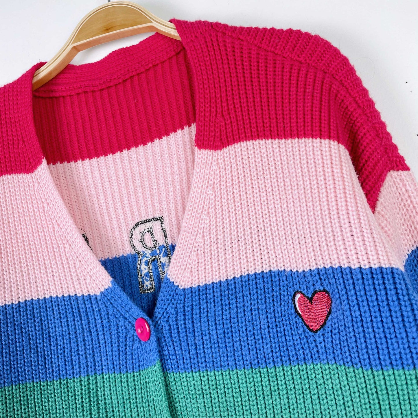 chacha boring rainbow stripe cardigan