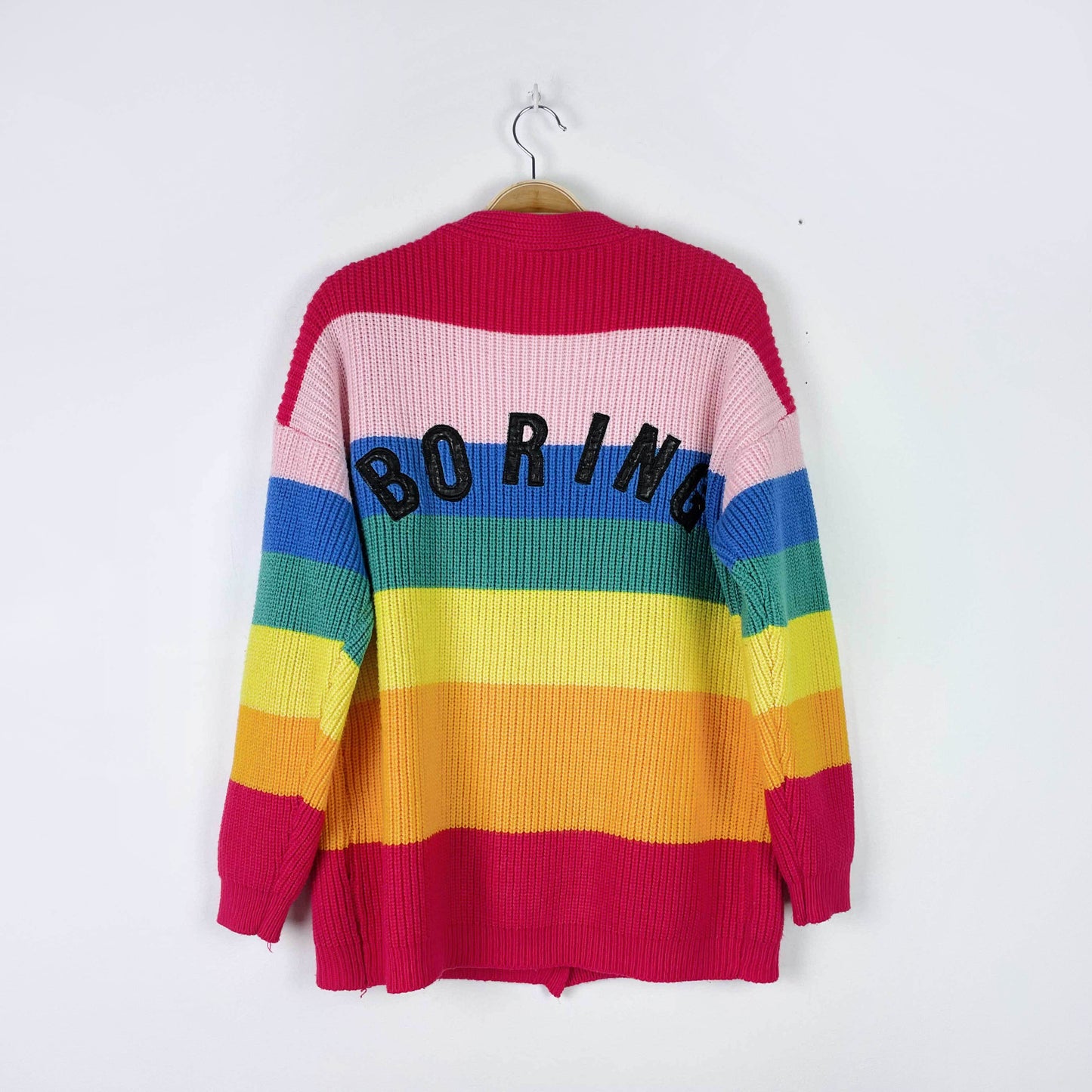 chacha boring rainbow stripe cardigan