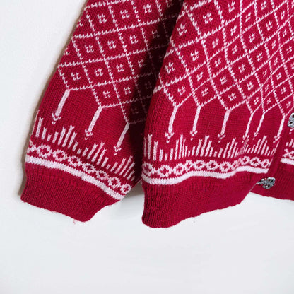 vintage 90s talbots 100% wool nordic knit cardigan - size small