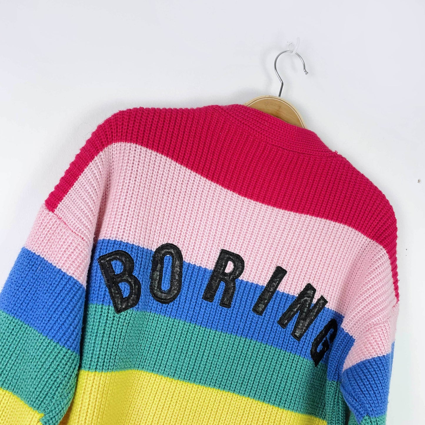 chacha boring rainbow stripe cardigan