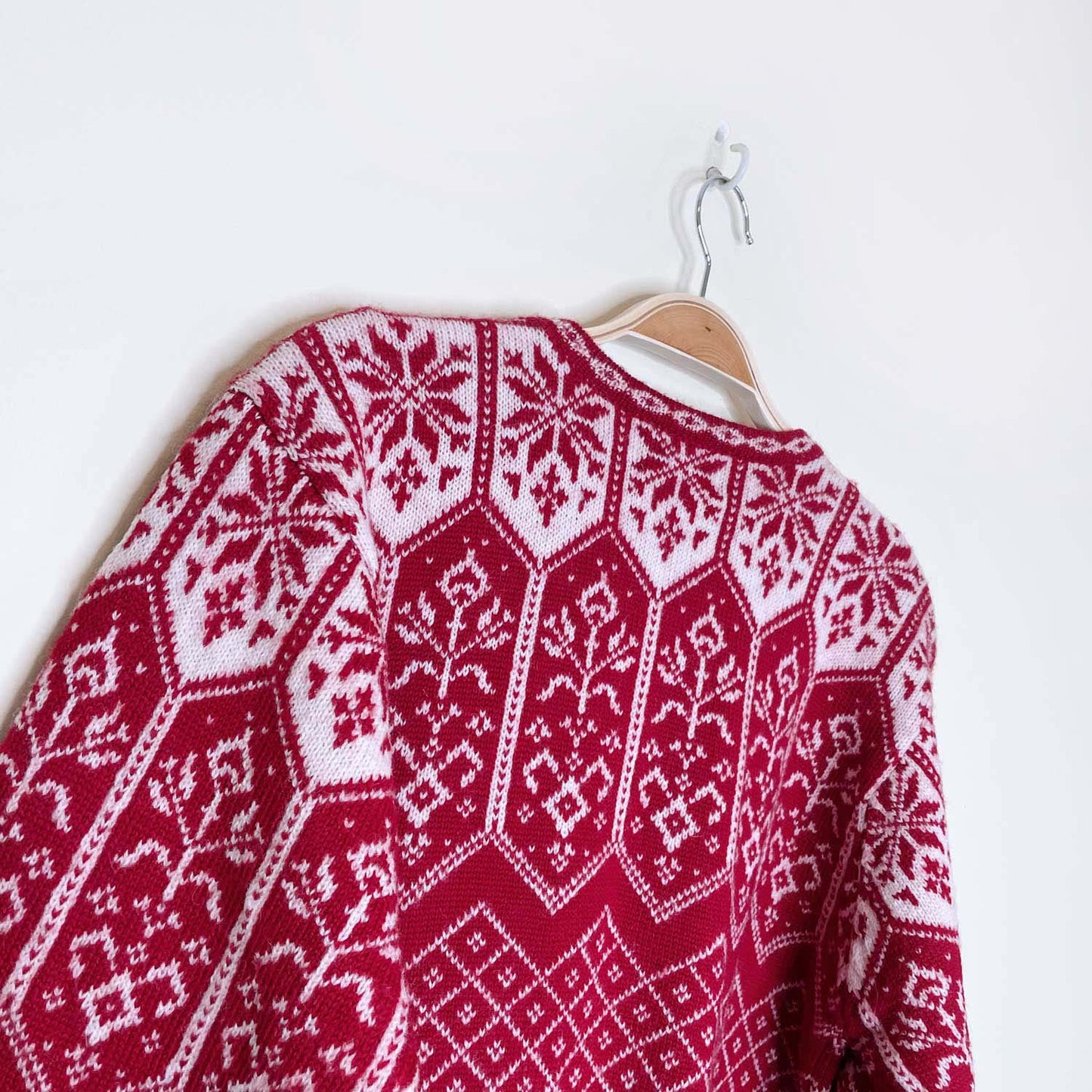 vintage 90s talbots 100% wool nordic knit cardigan - size small