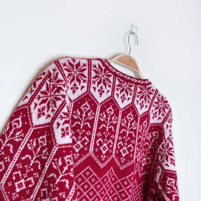 vintage 90s talbots 100% wool nordic knit cardigan - size small