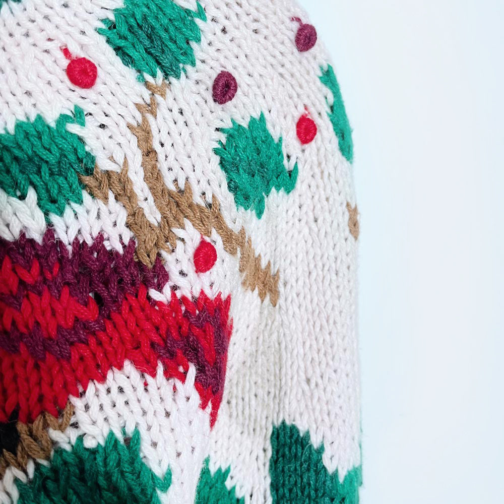 vintage belle point knit cardinals fair isle sweater