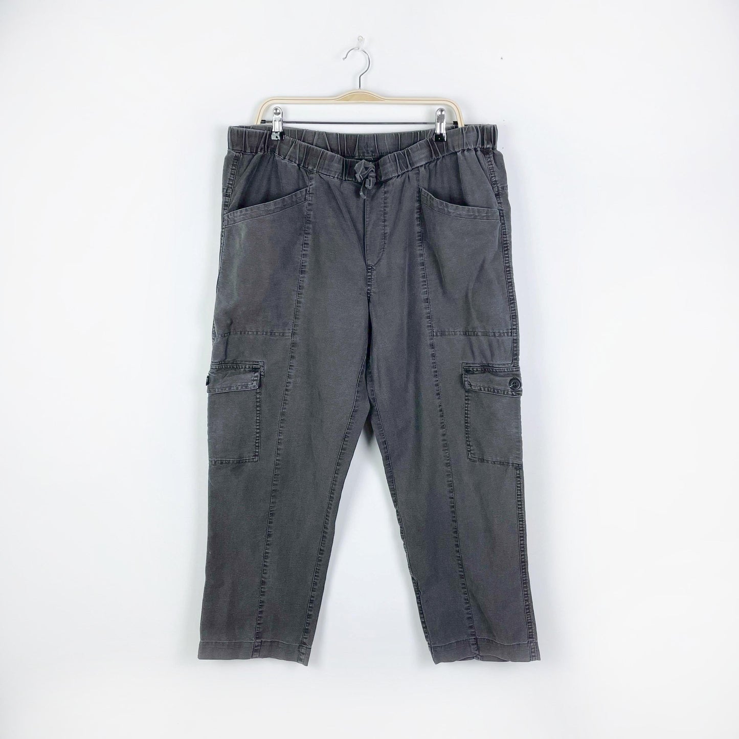 roots 2021 linen-blend cargo pants - size xl