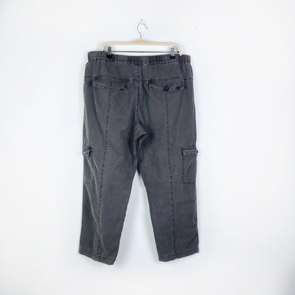 roots 2021 linen-blend cargo pants - size xl