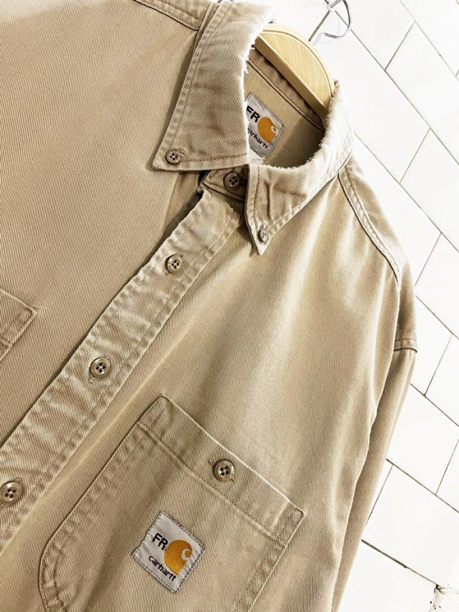 carhartt FR twill full button workwear shirt - good market thrift store