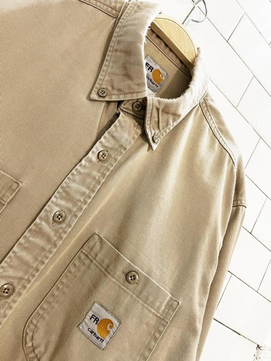 carhartt FR twill full button workwear shirt - good market thrift store