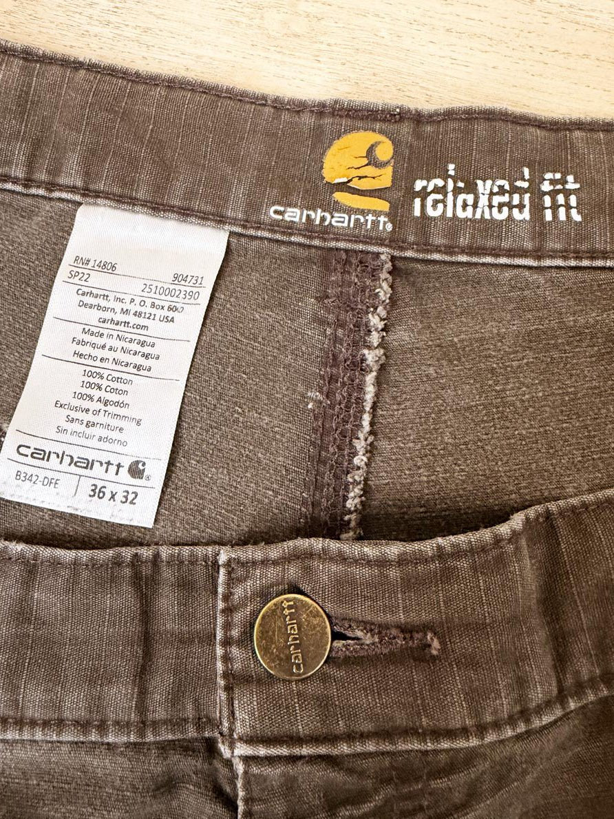 carhartt relaxed fit canvas distressed utility pants - good market thrift store
