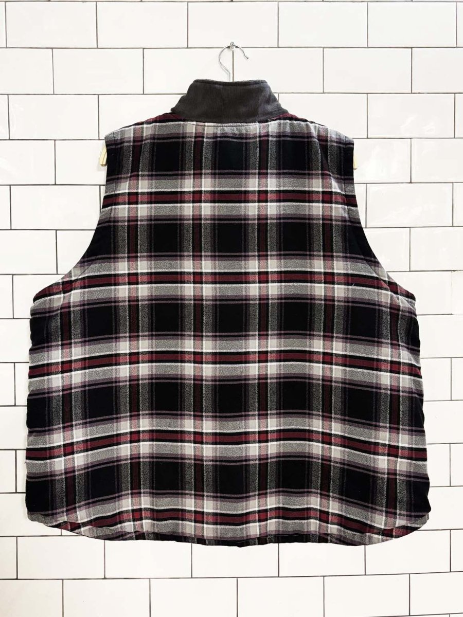 carhartt reversible plaid flannel full zip puffer vest - good market thrift store