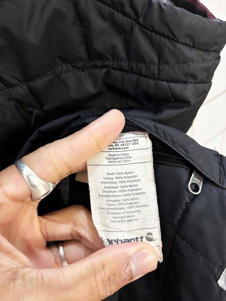 carhartt reversible plaid flannel full zip puffer vest - good market thrift store