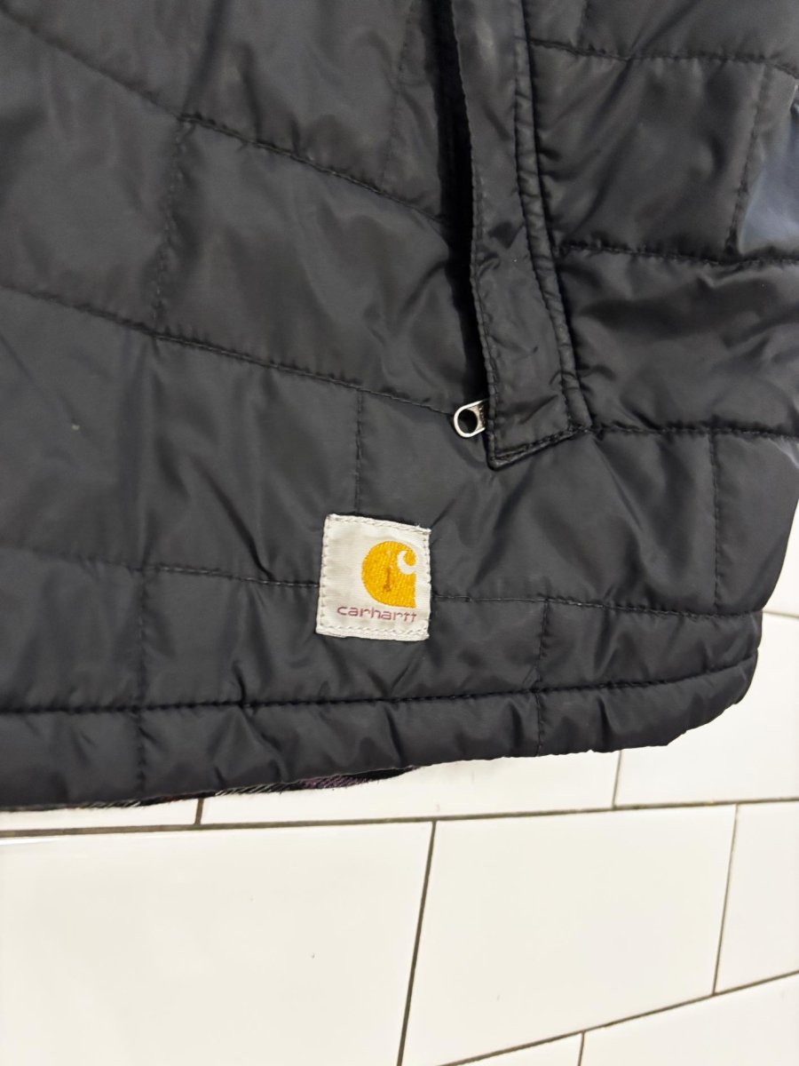carhartt reversible plaid flannel full zip puffer vest - good market thrift store