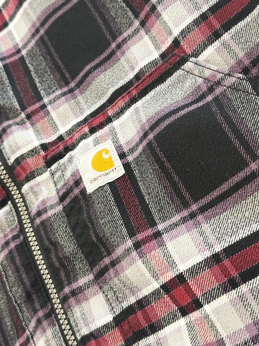 carhartt reversible plaid flannel full zip puffer vest - good market thrift store