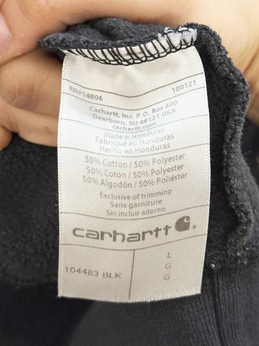 carhartt script graphic loose fit hooded sweatshirt - good market thrift store