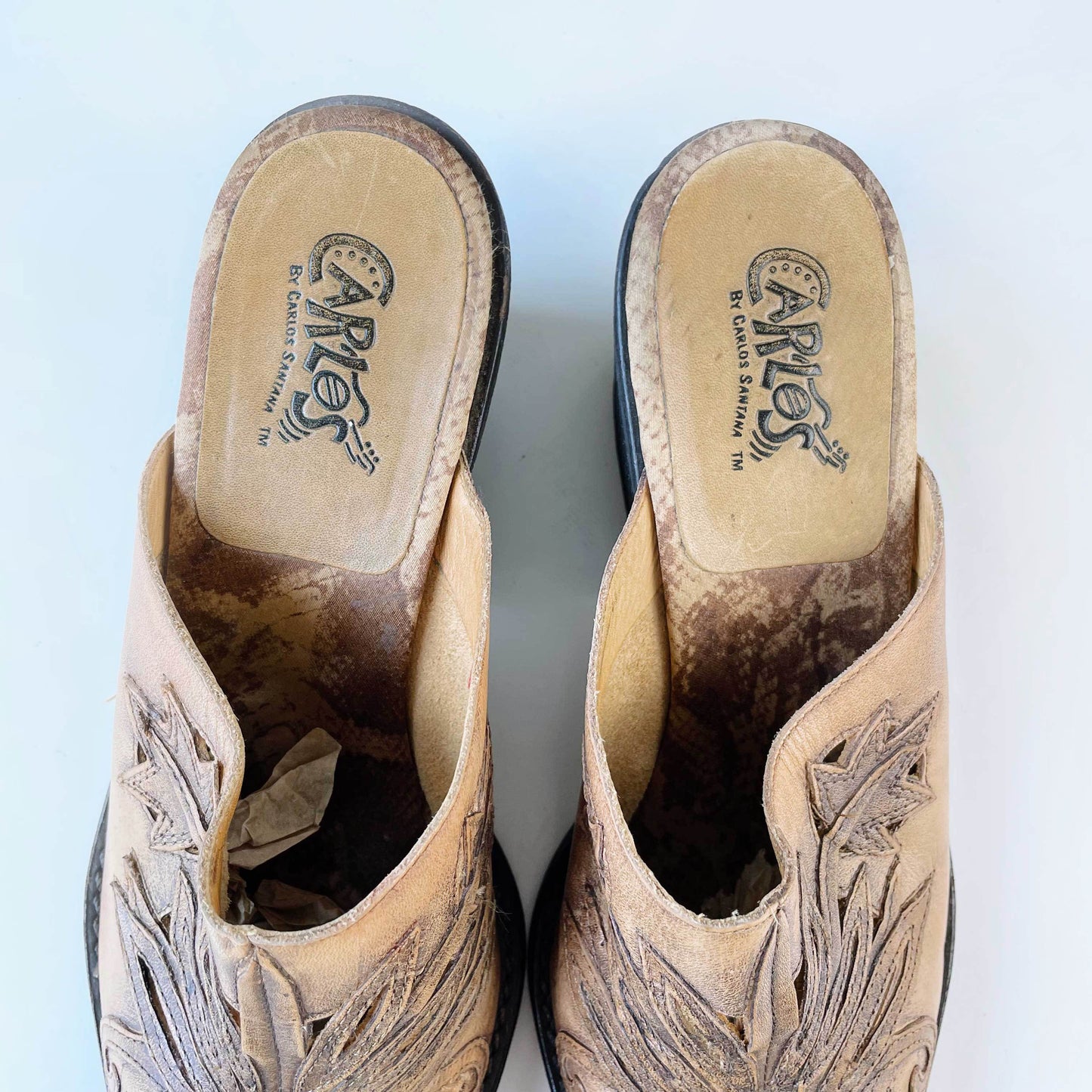 carlos santana western leather mule