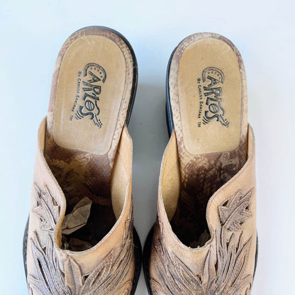 carlos santana western leather mule