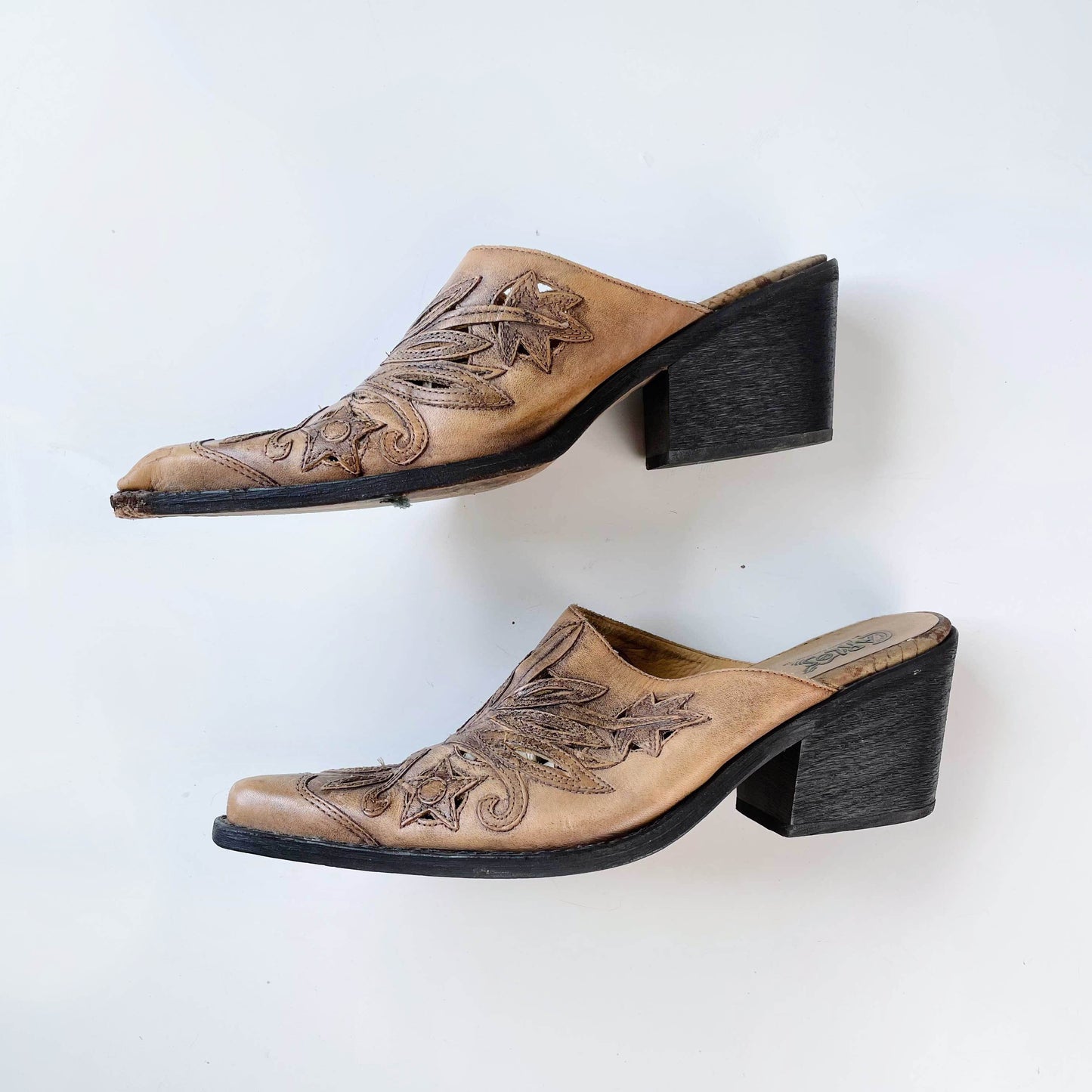 carlos santana western leather mule