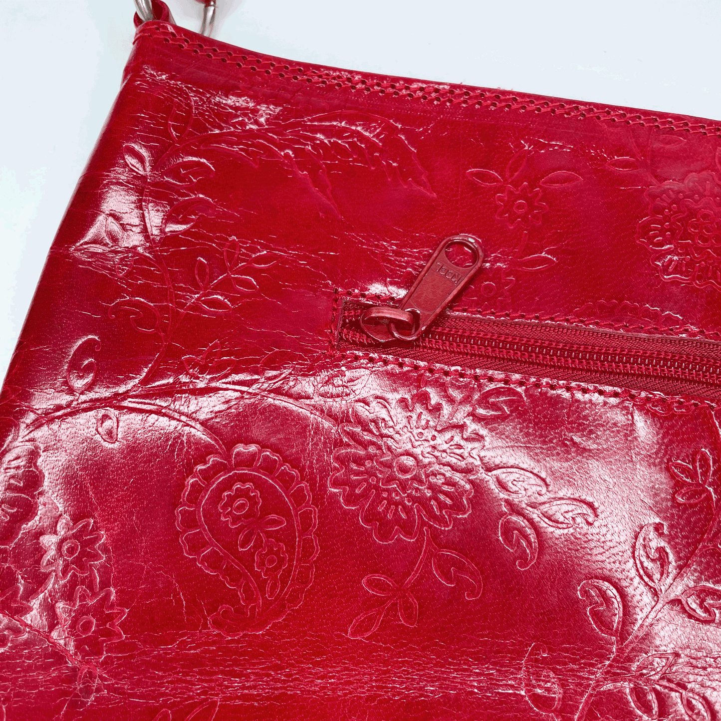 made in india leather embossed cat tote bag