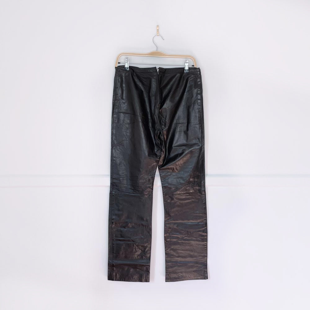 vintage 00s roberto cavalli low rise butter leather pants