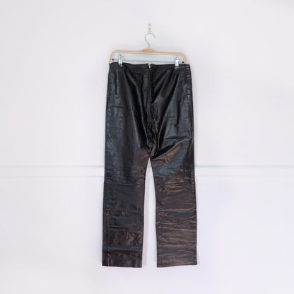 vintage 00s roberto cavalli low rise butter leather pants