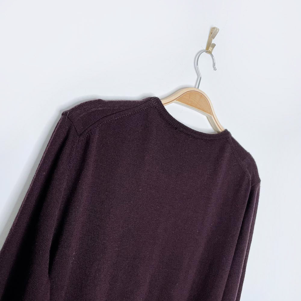 roberto cavalli monogram-embroidered wool knit crew