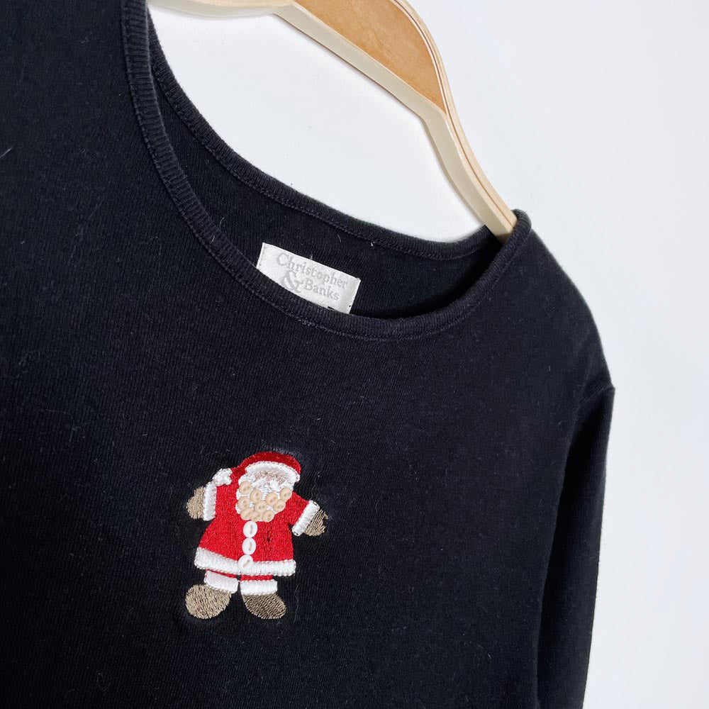 vintage 2004 christopher & banks santa ribbed long sleeve