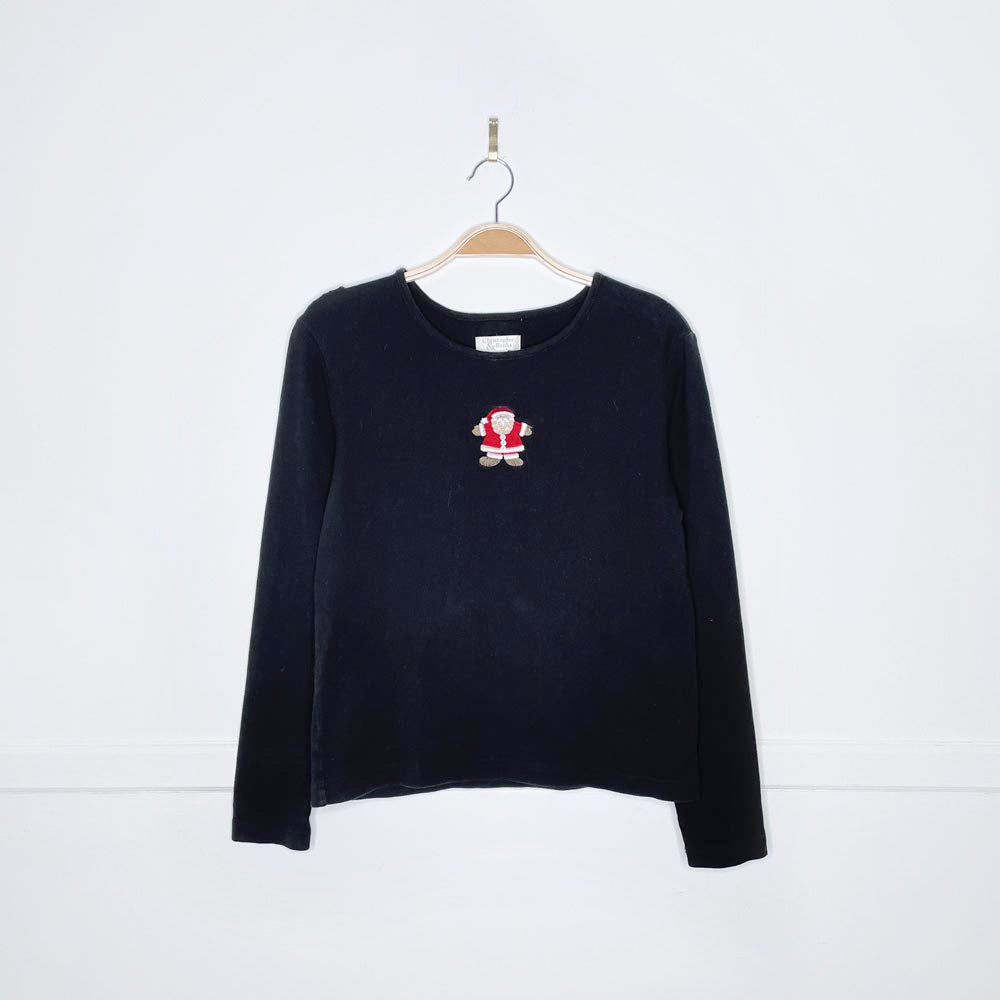 vintage 2004 christopher & banks santa ribbed long sleeve