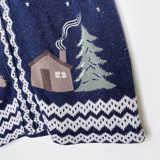 vintage 90s c&b winter woodland bear knit vest - size large