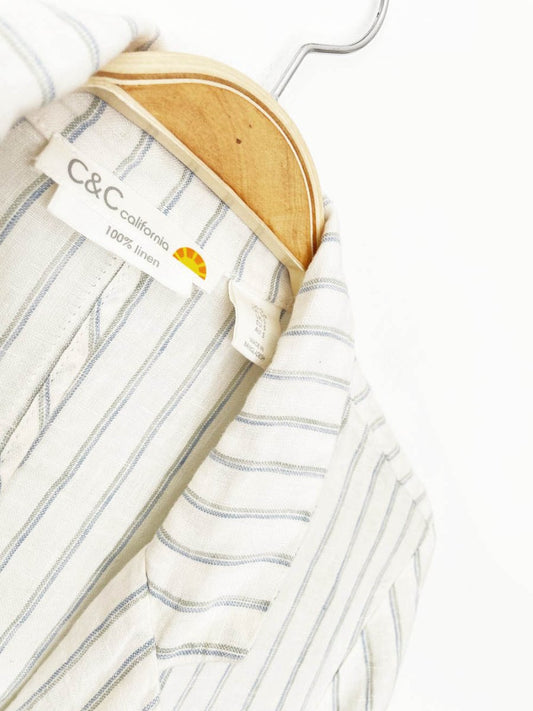 c&c california 100% linen striped summer blazer - good market thrift store