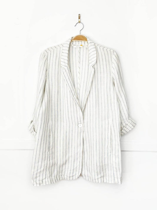 c&c california 100% linen striped summer blazer - good market thrift store