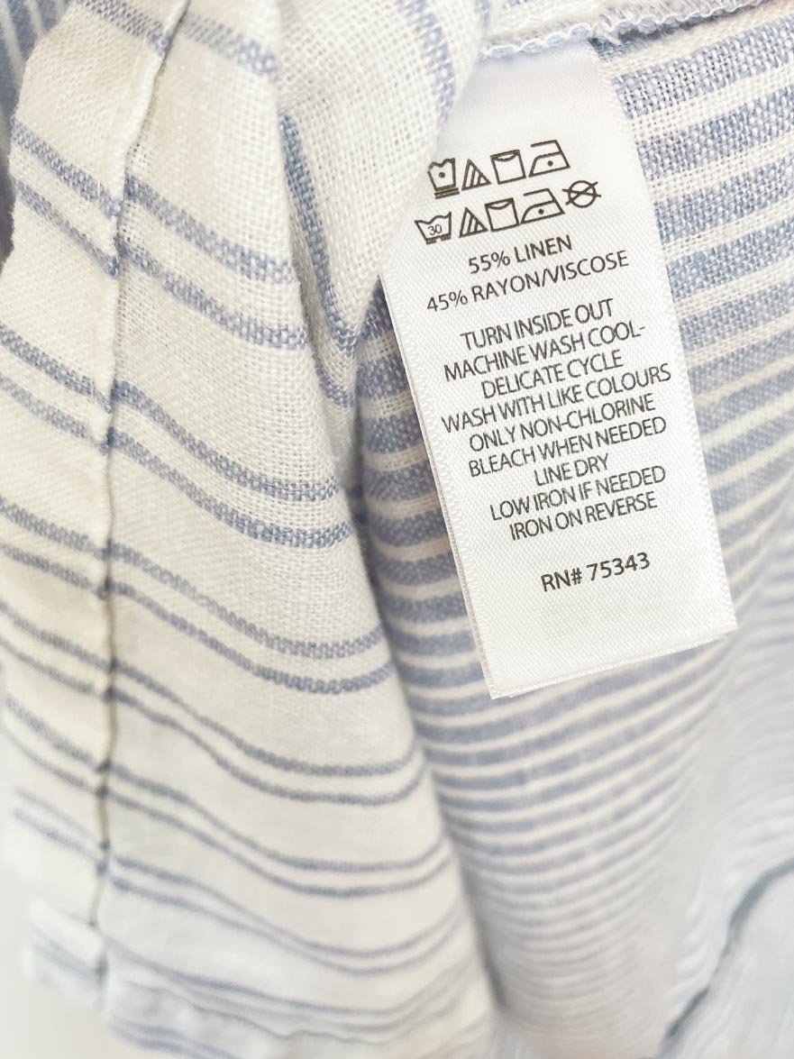 c&c california linen - blend blue stripe shirt dress - good market thrift store