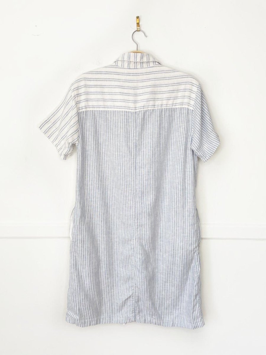 c&c california linen - blend blue stripe shirt dress - good market thrift store